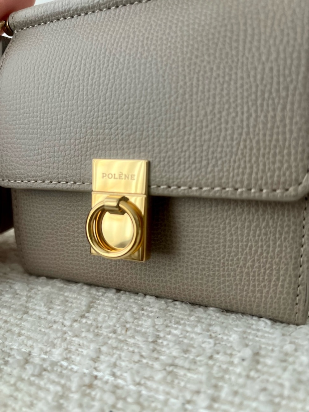 Numero Sept Wallet- Taupe Crossbody Shoulder Bag with Gold Hardware (New) - Picture 5 of 6